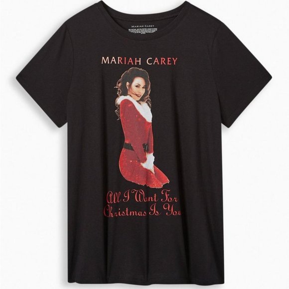 ❤️NWT VINTAGE TORRID - TEE MARIAH CAREY GRAPHIC CHRISTMAS HOLIDAY SHIRT SIZE 2X - Picture 1 of 11